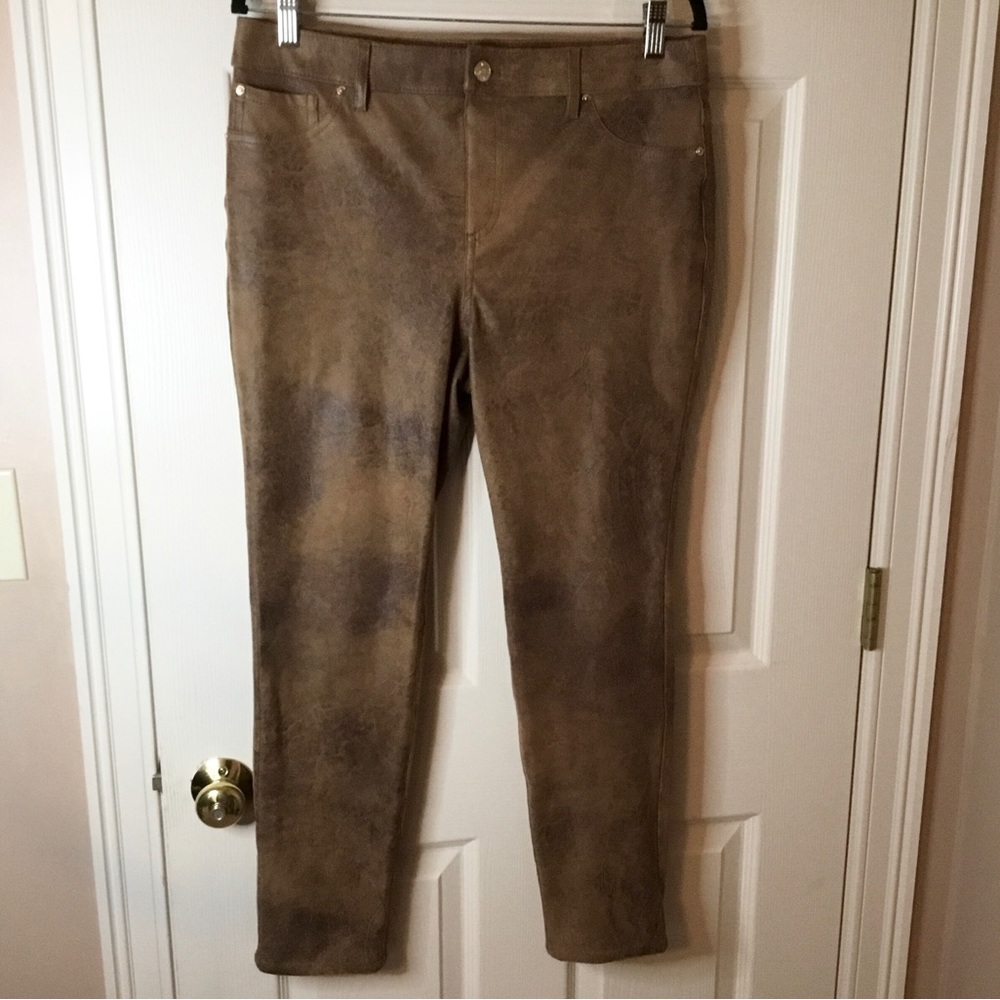 Chico’s Brown Faux Suede Skinny Ankle Petite Pants - M/8